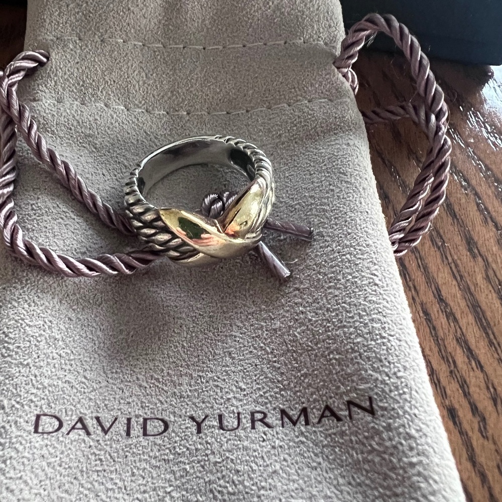 David Yurman 3MM  Row Cable Berri Ring in 14K Yellow Gold/Sterling Silver